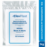 Saco Plástico Transparente PP 1kg - 0,10